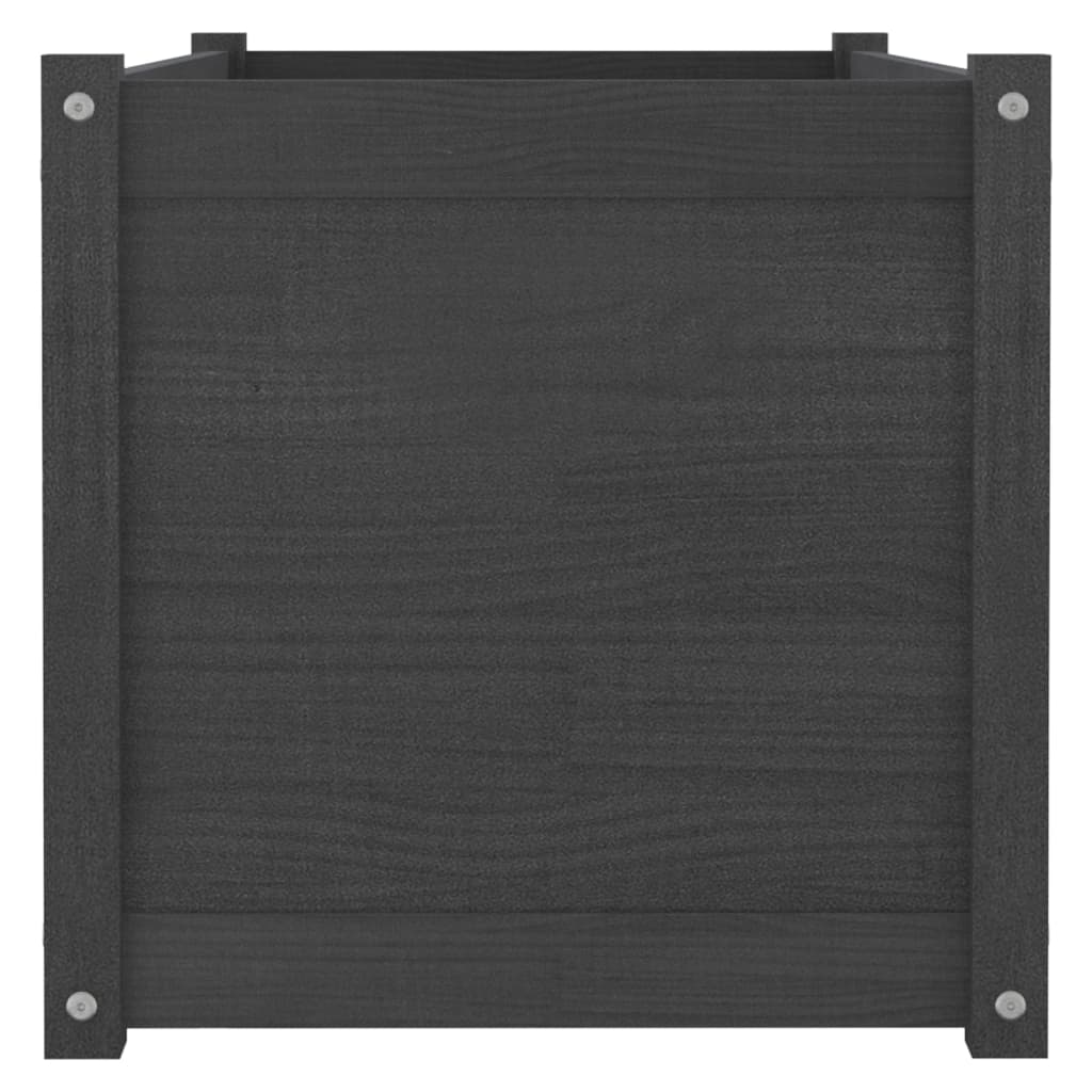 Puutarhan kukkalaatikko harmaa 100x50x50 cm täysi mänty - Sisustajankoti.fi