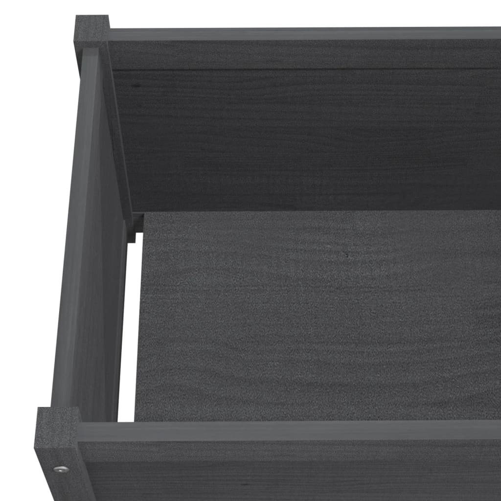 Puutarhan kukkalaatikko harmaa 100x50x50 cm täysi mänty - Sisustajankoti.fi