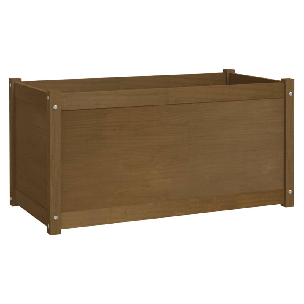 Puutarhan kukkalaatikko hunajanruskea 100x50x50 cm täysi mänty - Sisustajankoti.fi
