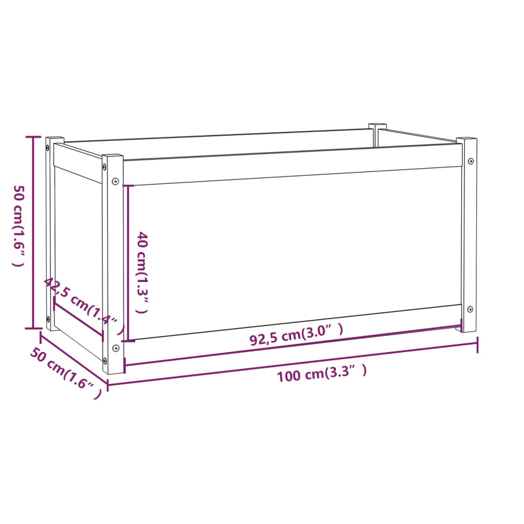 Puutarhan kukkalaatikko hunajanruskea 100x50x50 cm täysi mänty - Sisustajankoti.fi