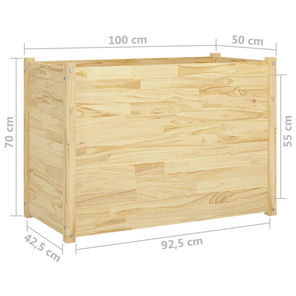 Puutarhan kukkalaatikko 100x50x70 cm täysi mänty - Sisustajankoti.fi