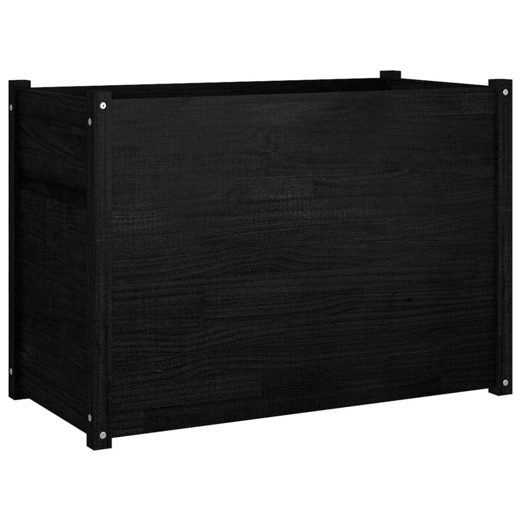 Puutarhan kukkalaatikko musta 100x50x70 cm täysi mänty - Sisustajankoti.fi