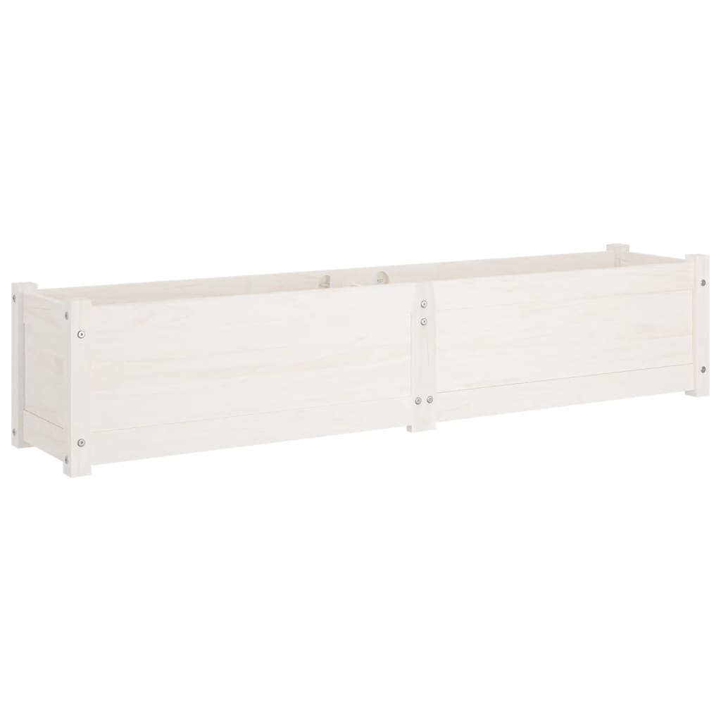 Korotetut kukkalaatikot 2 kpl valkoinen 150x31x31cm täysi mänty - Sisustajankoti.fi