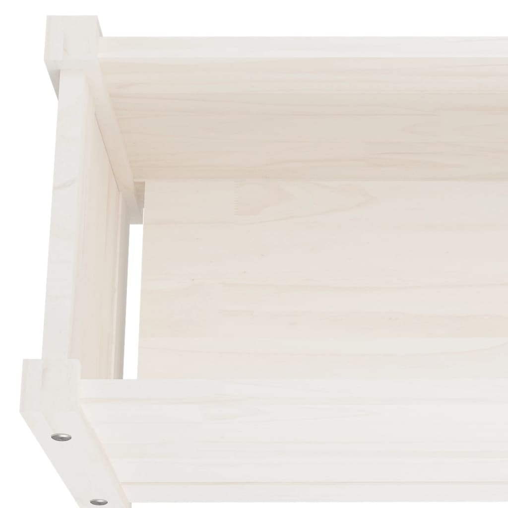 Korotetut kukkalaatikot 2 kpl valkoinen 150x31x31cm täysi mänty - Sisustajankoti.fi