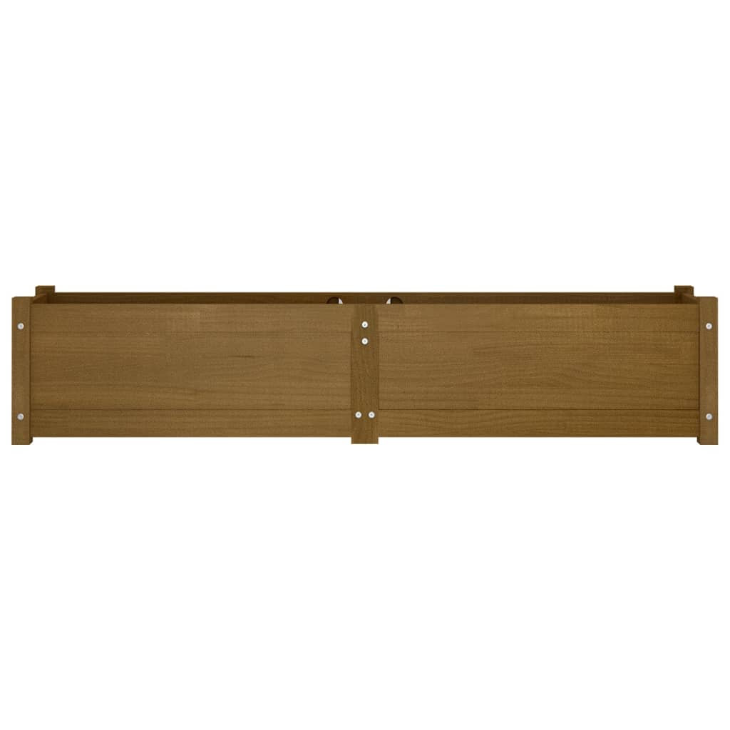 Korotettu kukkalaatikko hunajanruskea 150x31x31 cm täysi mänty - Sisustajankoti.fi