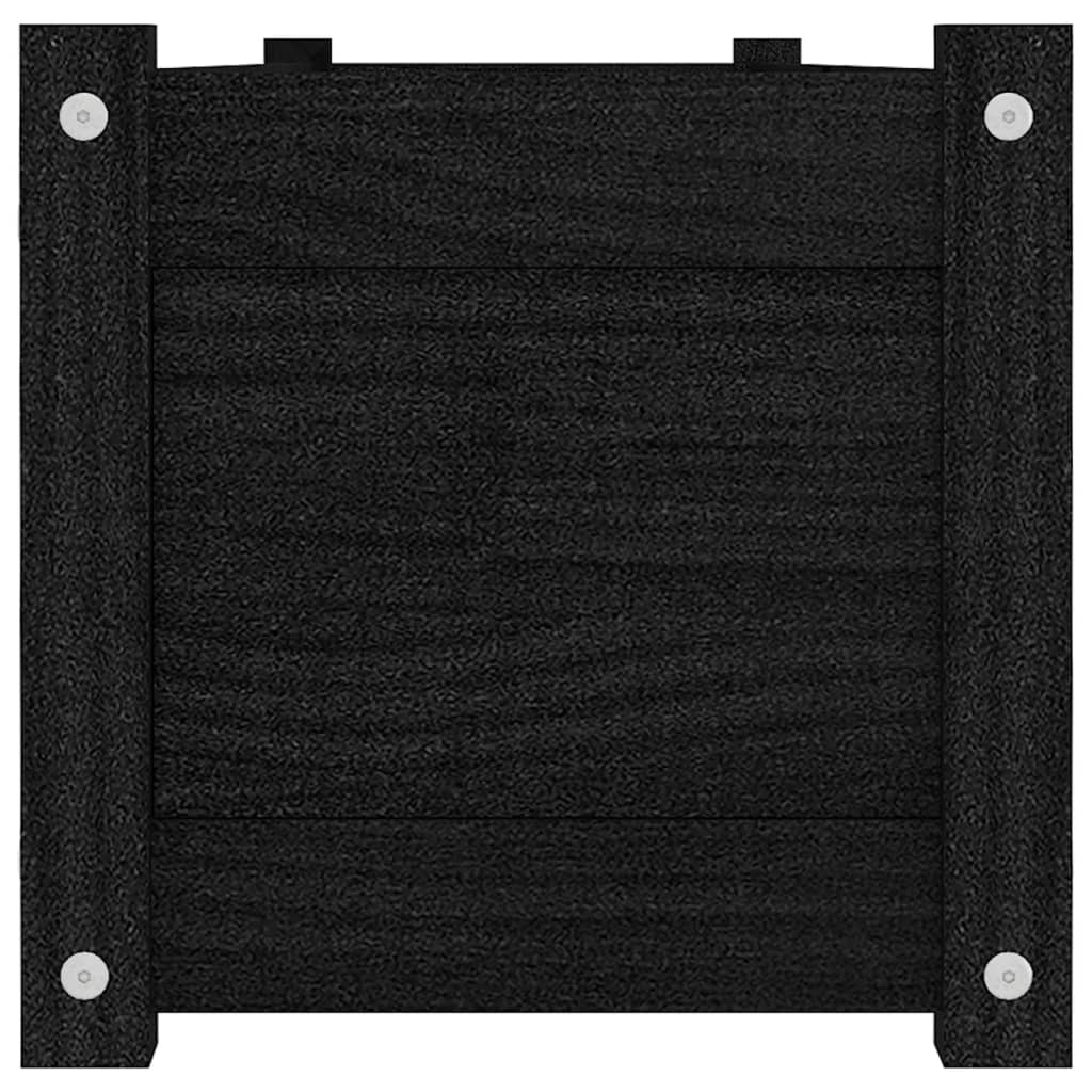 Korotettu kukkalaatikko musta 150x31x31 cm täysi mänty - Sisustajankoti.fi