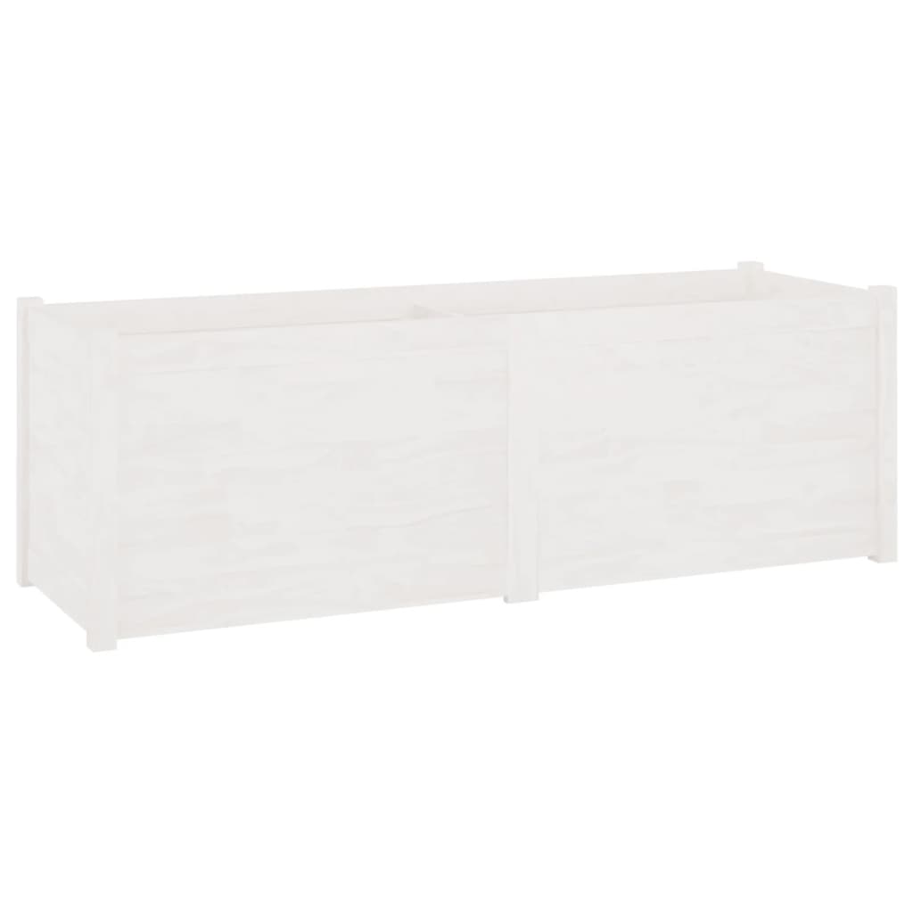 Puutarhan kukkalaatikko valkoinen 150x50x50 cm täysi mänty - Sisustajankoti.fi