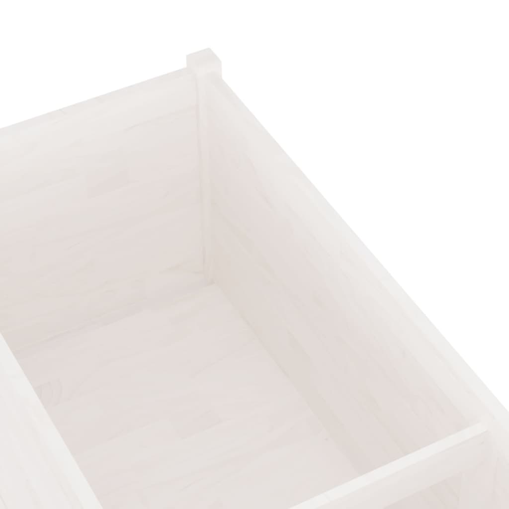 Puutarhan kukkalaatikko valkoinen 150x50x50 cm täysi mänty - Sisustajankoti.fi