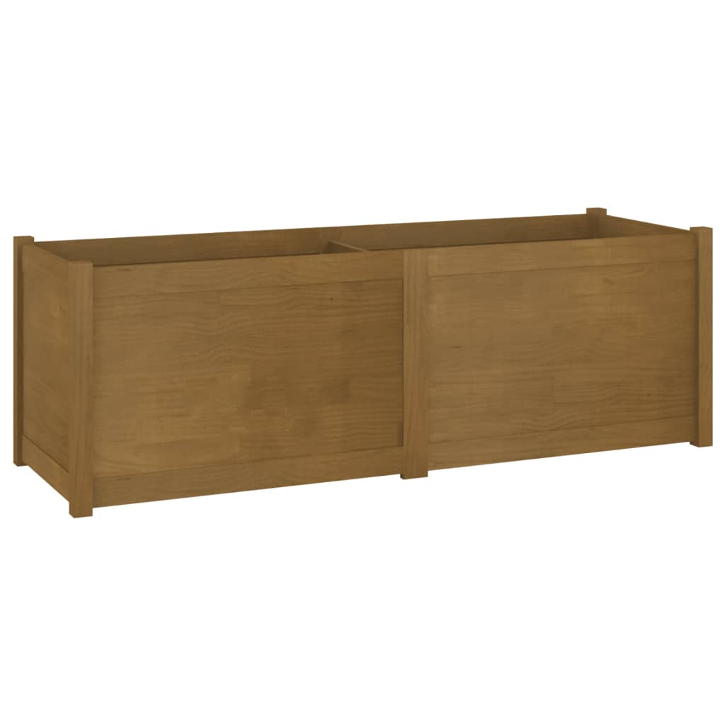 Puutarhan kukkalaatikko hunajanruskea 150x50x50 cm täysi mänty - Sisustajankoti.fi