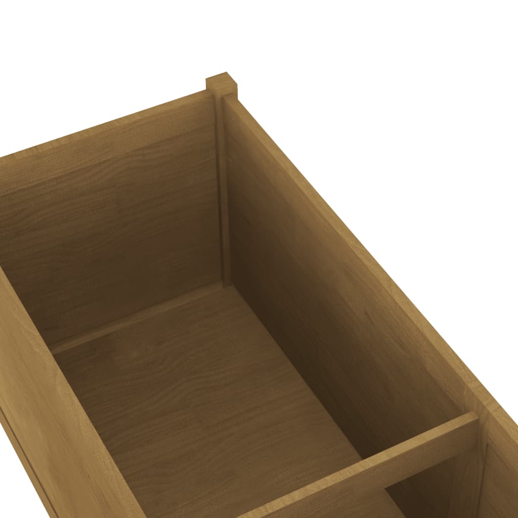 Puutarhan kukkalaatikko hunajanruskea 150x50x50 cm täysi mänty - Sisustajankoti.fi