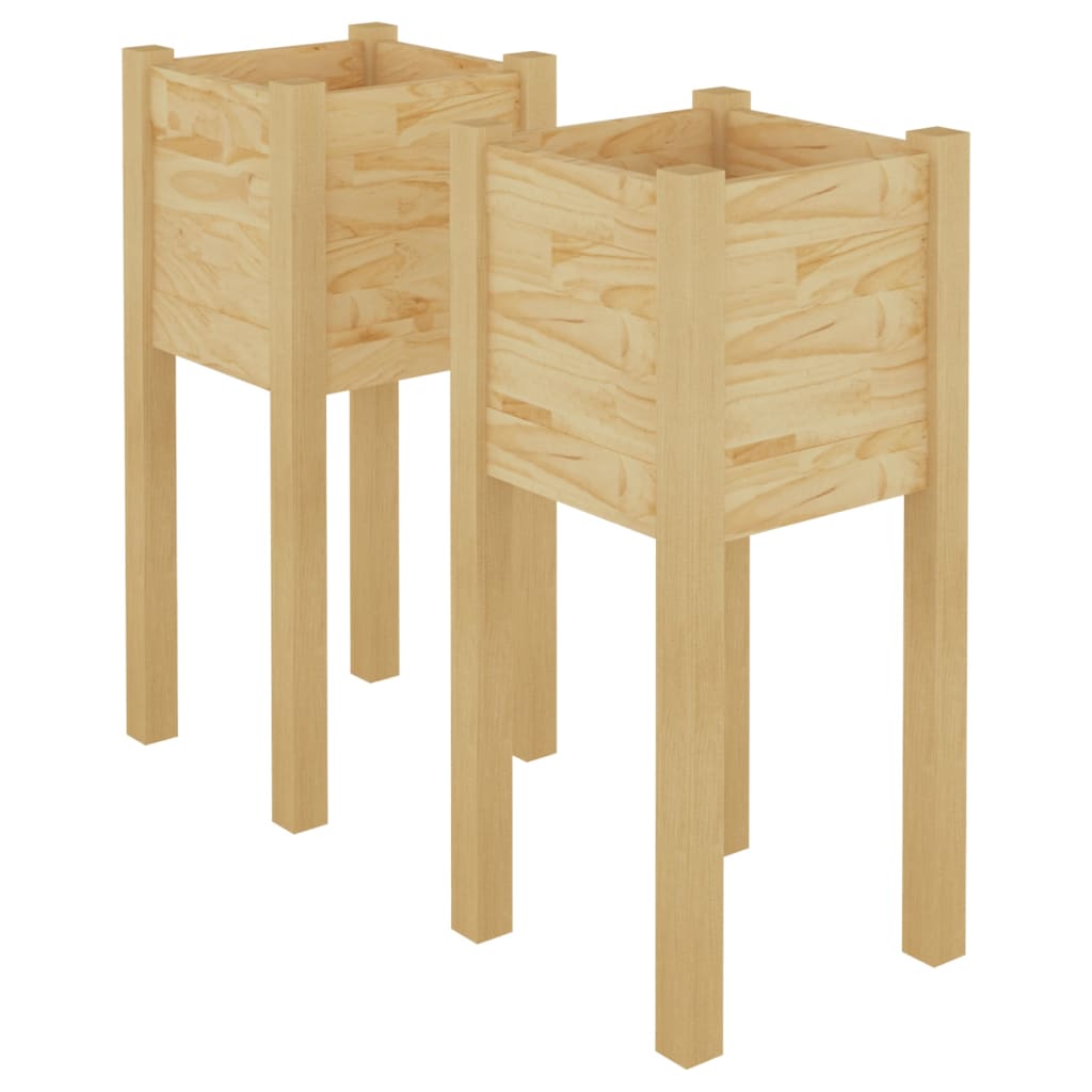 Puutarhan kukkalaatikot 2 kpl 31x31x70 cm täysi mänty - Sisustajankoti.fi