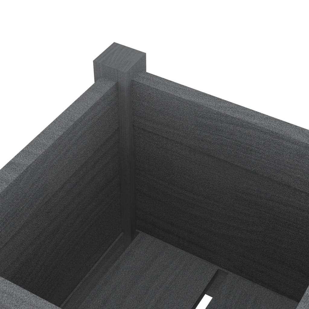 Puutarhan kukkalaatikot 2 kpl harmaa 31x31x70 cm täysi mänty - Sisustajankoti.fi