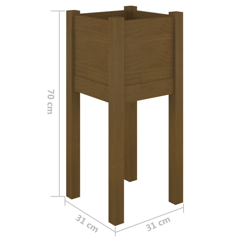 Puutarhan kukkalaatikot 2 kpl hunajanruskea 31x31x70 cm mänty - Sisustajankoti.fi