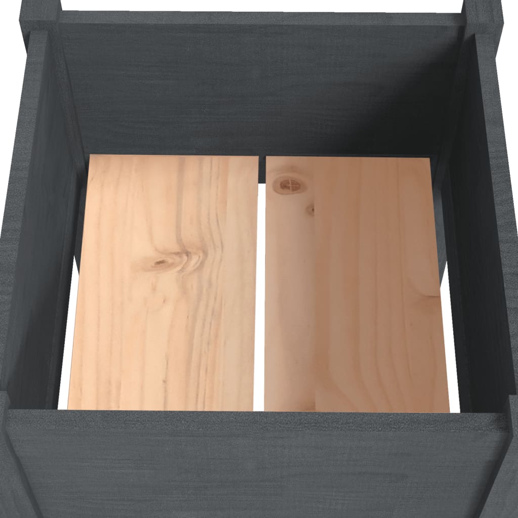 Puutarhan kukkalaatikot 2 kpl harmaa 40x40x70 cm täysi mänty - Sisustajankoti.fi