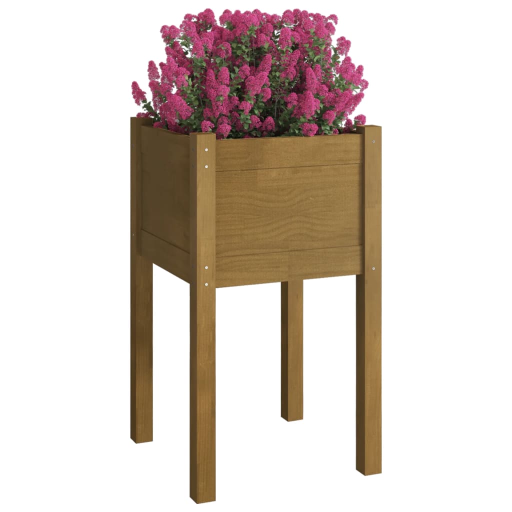 Puutarhan kukkalaatikot 2 kpl hunajanruskea 40x40x70 cm mänty - Sisustajankoti.fi