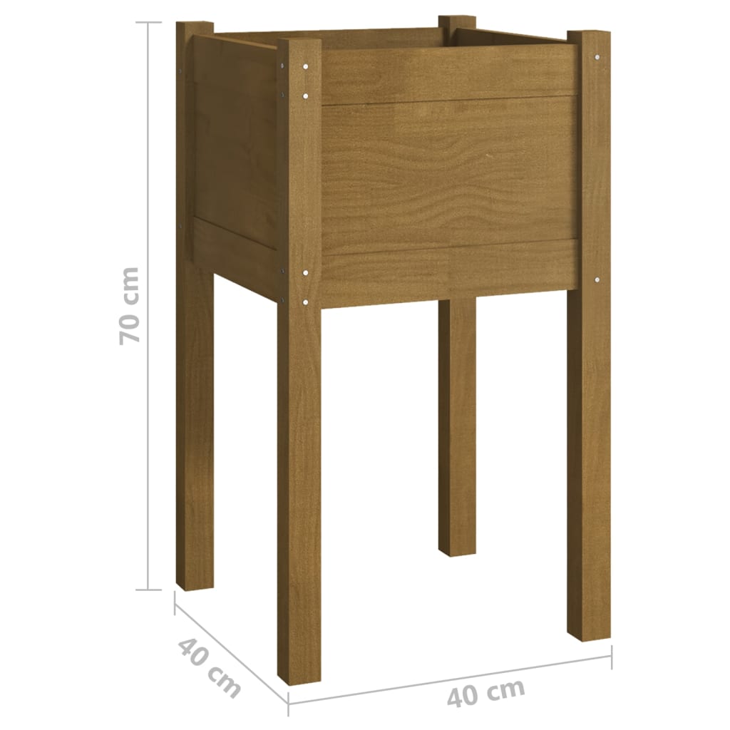 Puutarhan kukkalaatikot 2 kpl hunajanruskea 40x40x70 cm mänty - Sisustajankoti.fi