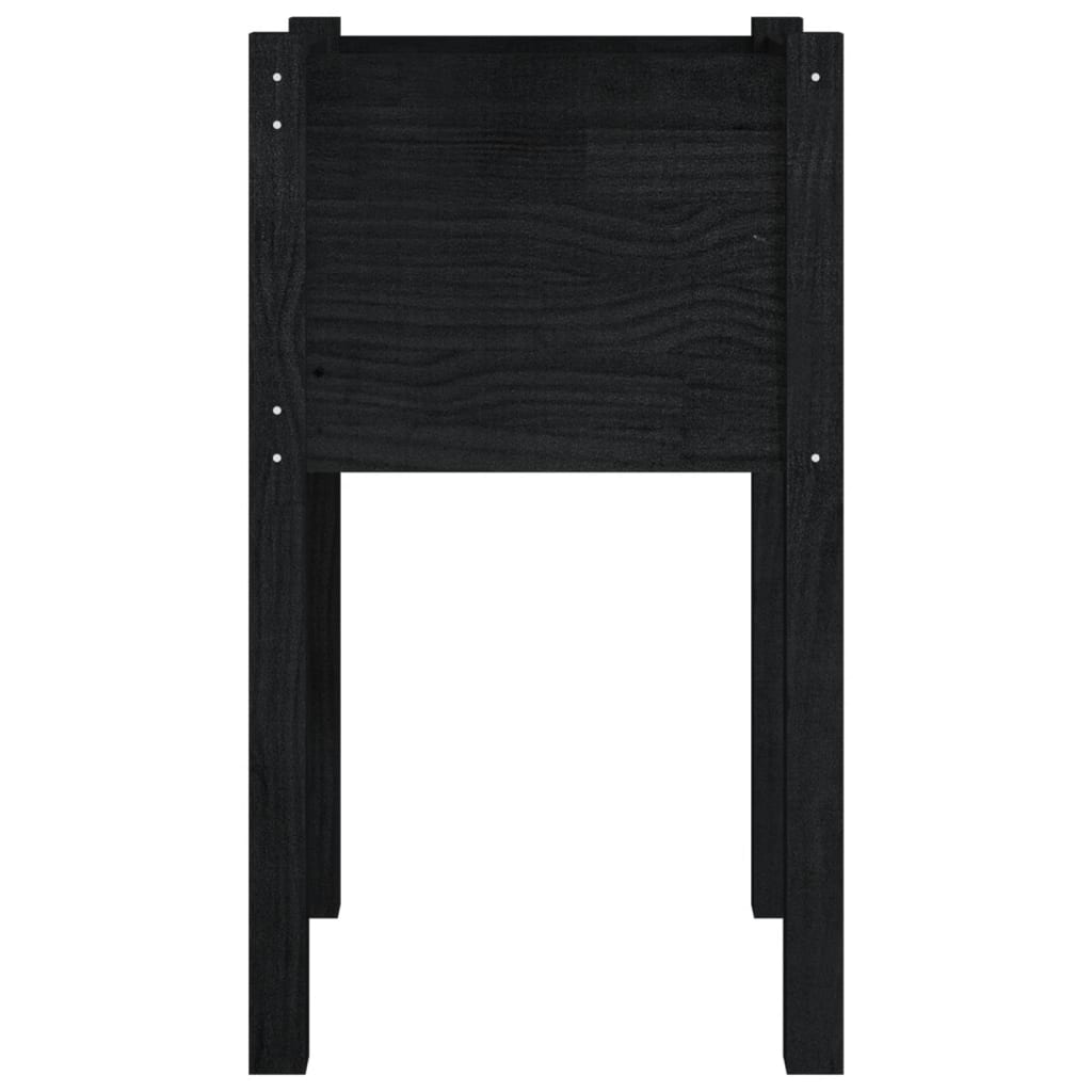 Puutarhan kukkalaatikko musta 40x40x70cm täysi mänty - Sisustajankoti.fi
