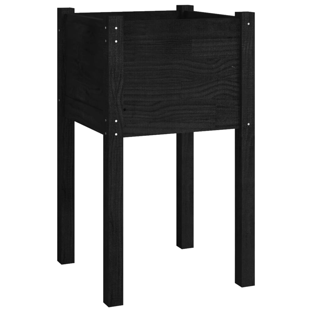 Puutarhan kukkalaatikot 2 kpl musta 40x40x70 cm täysi mänty - Sisustajankoti.fi