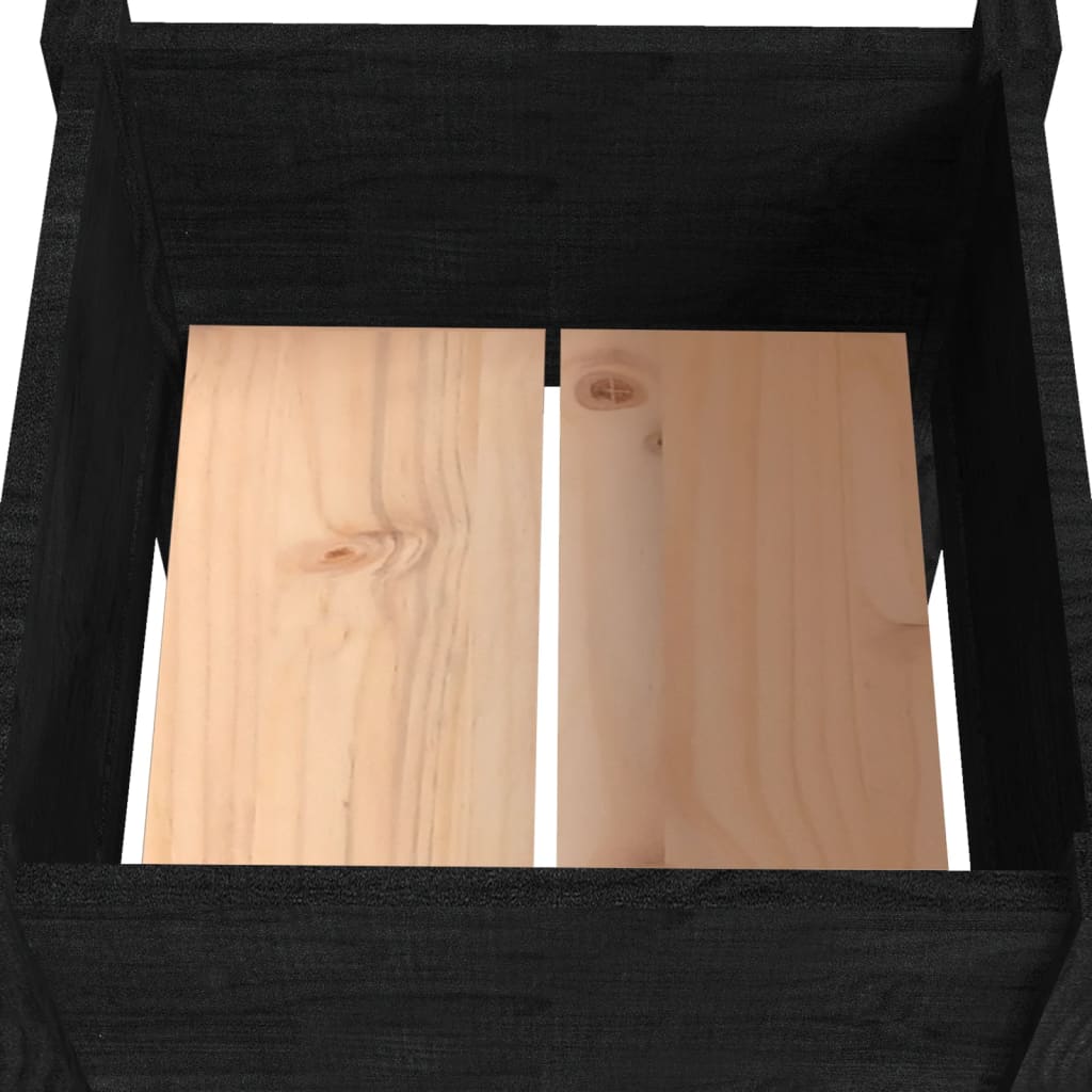Puutarhan kukkalaatikot 2 kpl musta 40x40x70 cm täysi mänty - Sisustajankoti.fi