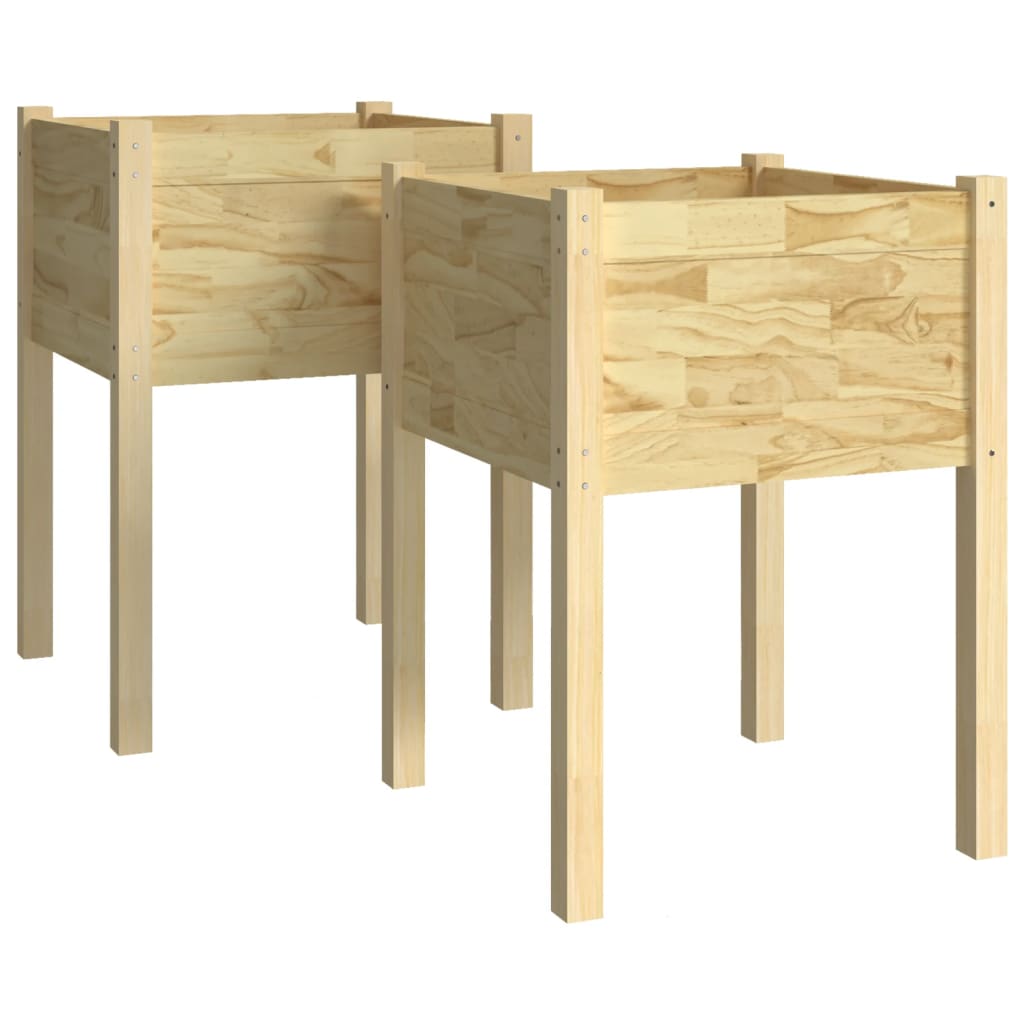 Puutarhan kukkalaatikot 2 kpl 50x50x70cm täysi mänty - Sisustajankoti.fi