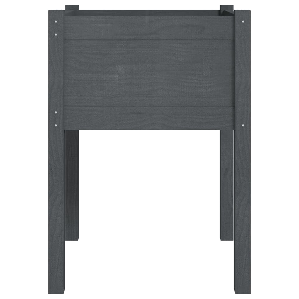 Puutarhan kukkalaatikko harmaa 50x50x70 cm täysi mänty - Sisustajankoti.fi