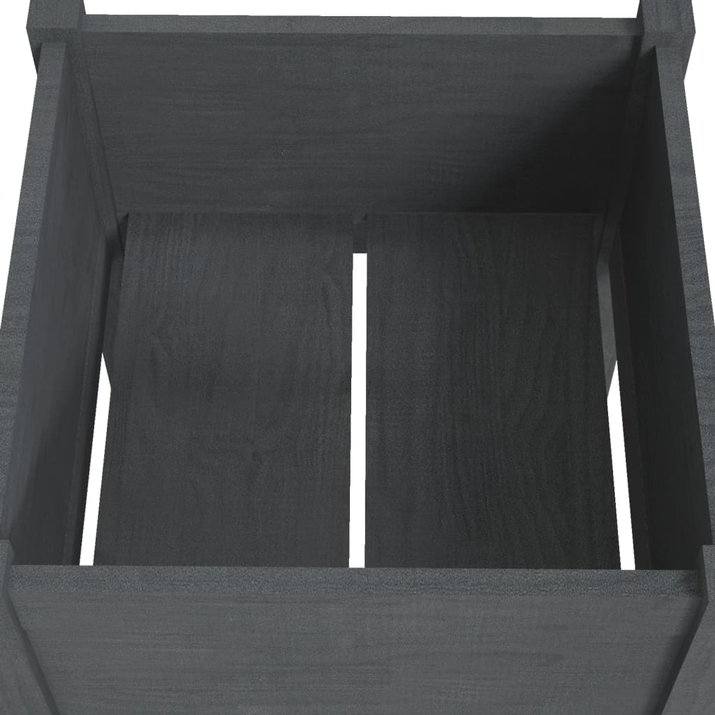 Puutarhan kukkalaatikko harmaa 50x50x70 cm täysi mänty - Sisustajankoti.fi