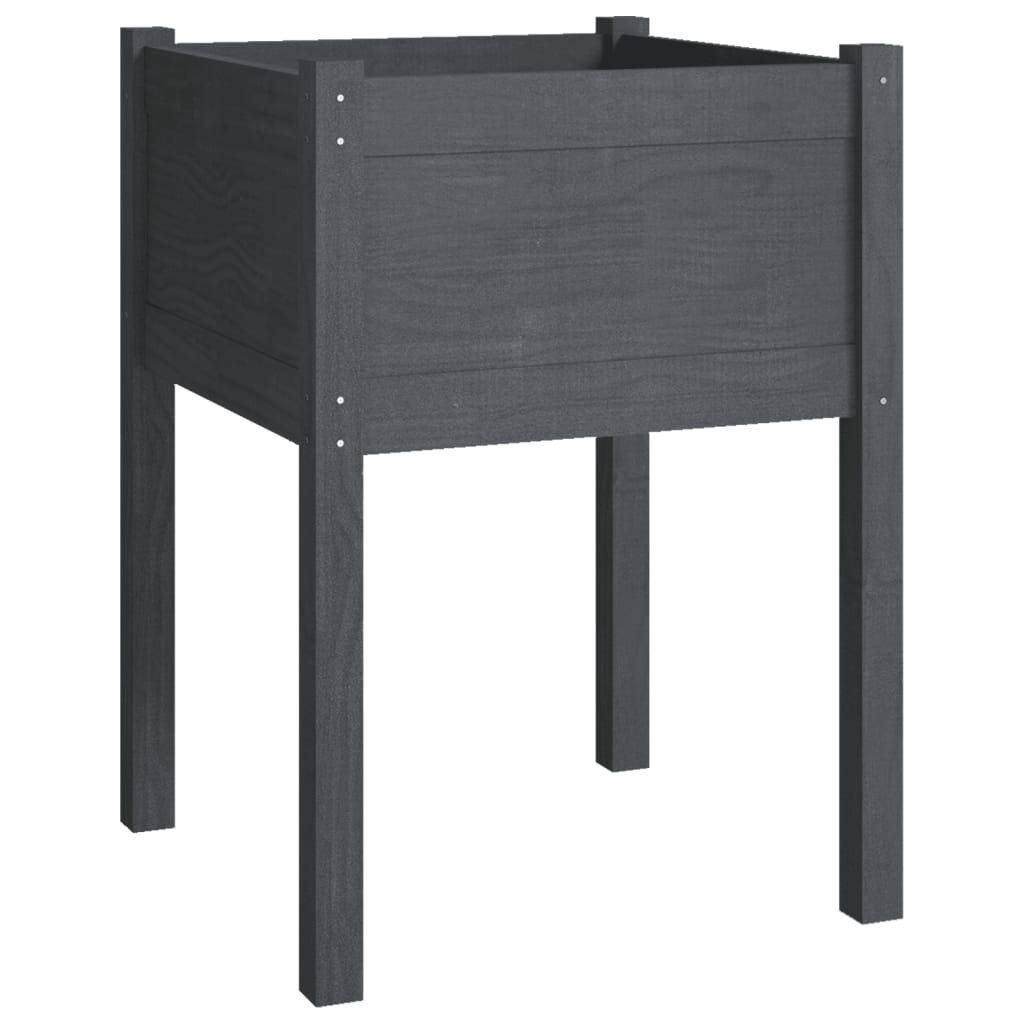 Puutarhan kukkalaatikot 2 kpl harmaa 50x50x70cm täysi mänty - Sisustajankoti.fi