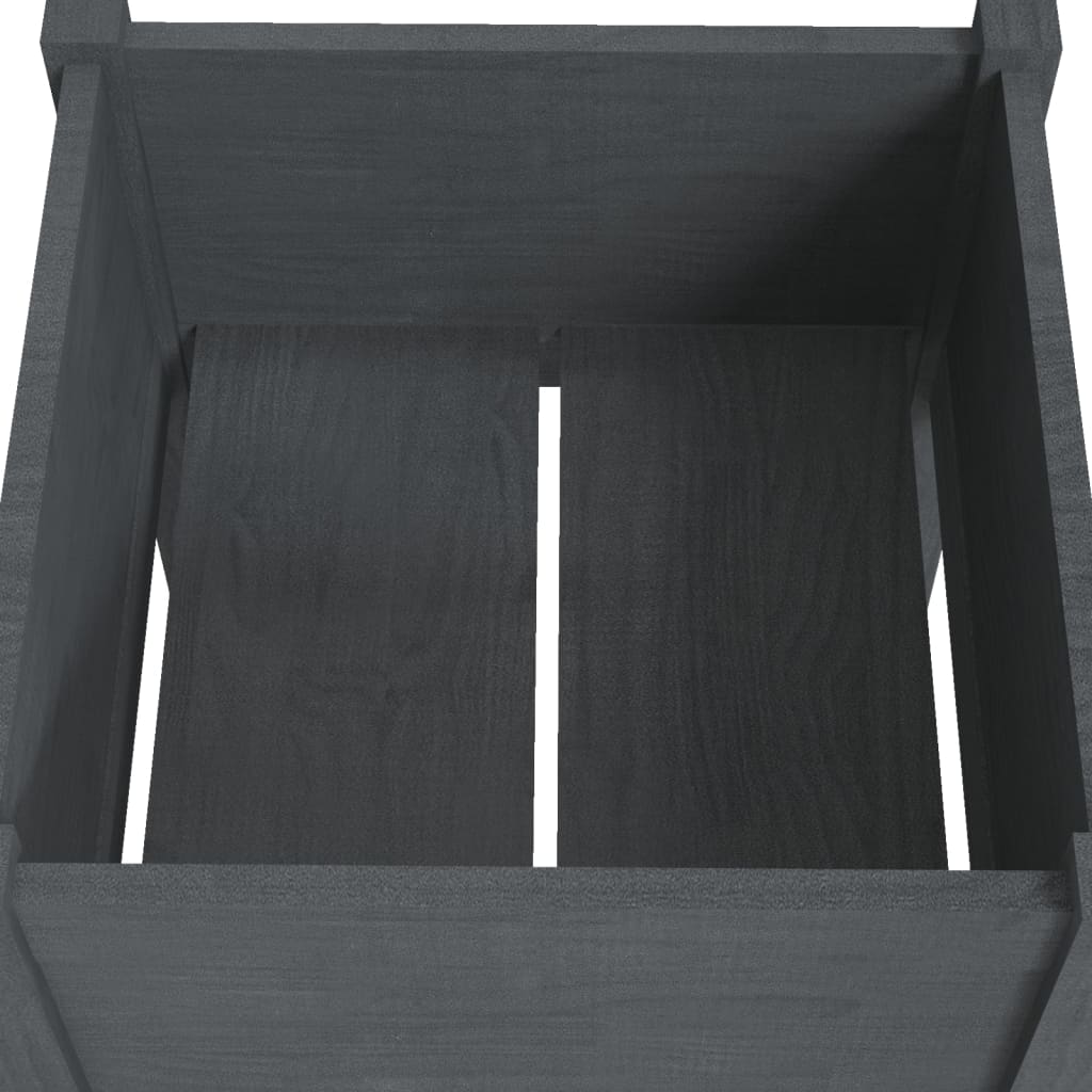Puutarhan kukkalaatikot 2 kpl harmaa 50x50x70cm täysi mänty - Sisustajankoti.fi