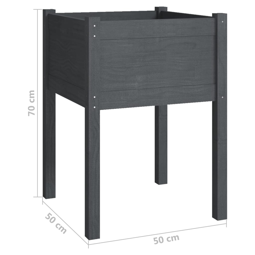 Puutarhan kukkalaatikot 2 kpl harmaa 50x50x70cm täysi mänty - Sisustajankoti.fi