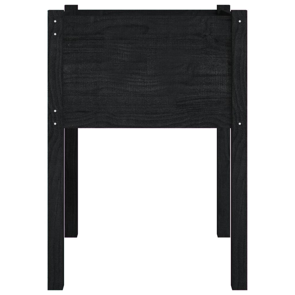 Puutarhan kukkalaatikko musta 50x50x70 cm täysi mänty - Sisustajankoti.fi