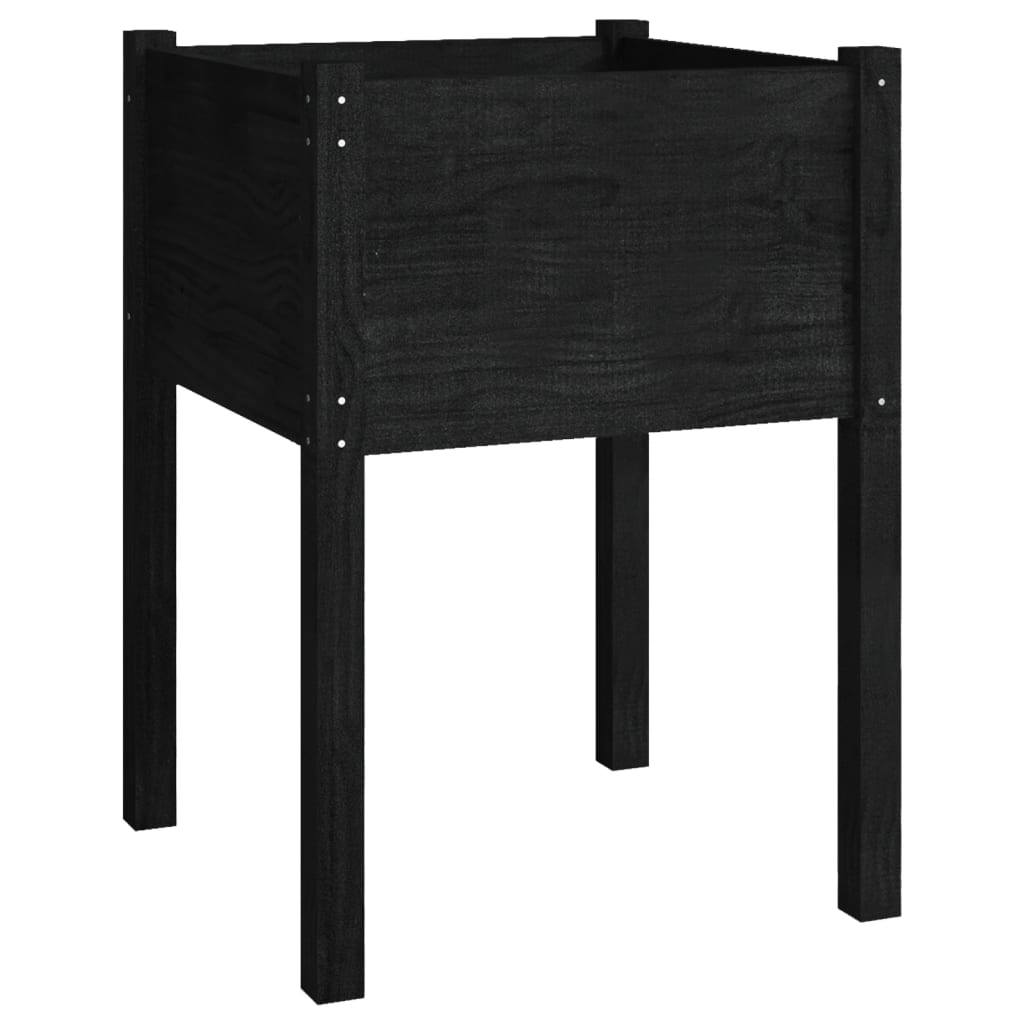 Puutarhan kukkalaatikot 2 kpl musta 50x50x70cm täysi mänty - Sisustajankoti.fi