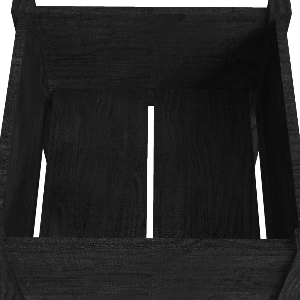 Puutarhan kukkalaatikot 2 kpl musta 50x50x70cm täysi mänty - Sisustajankoti.fi