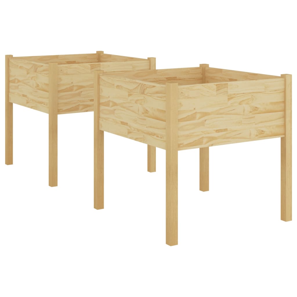 Puutarhan kukkalaatikot 2 kpl 70x70x70 cm täysi mänty - Sisustajankoti.fi