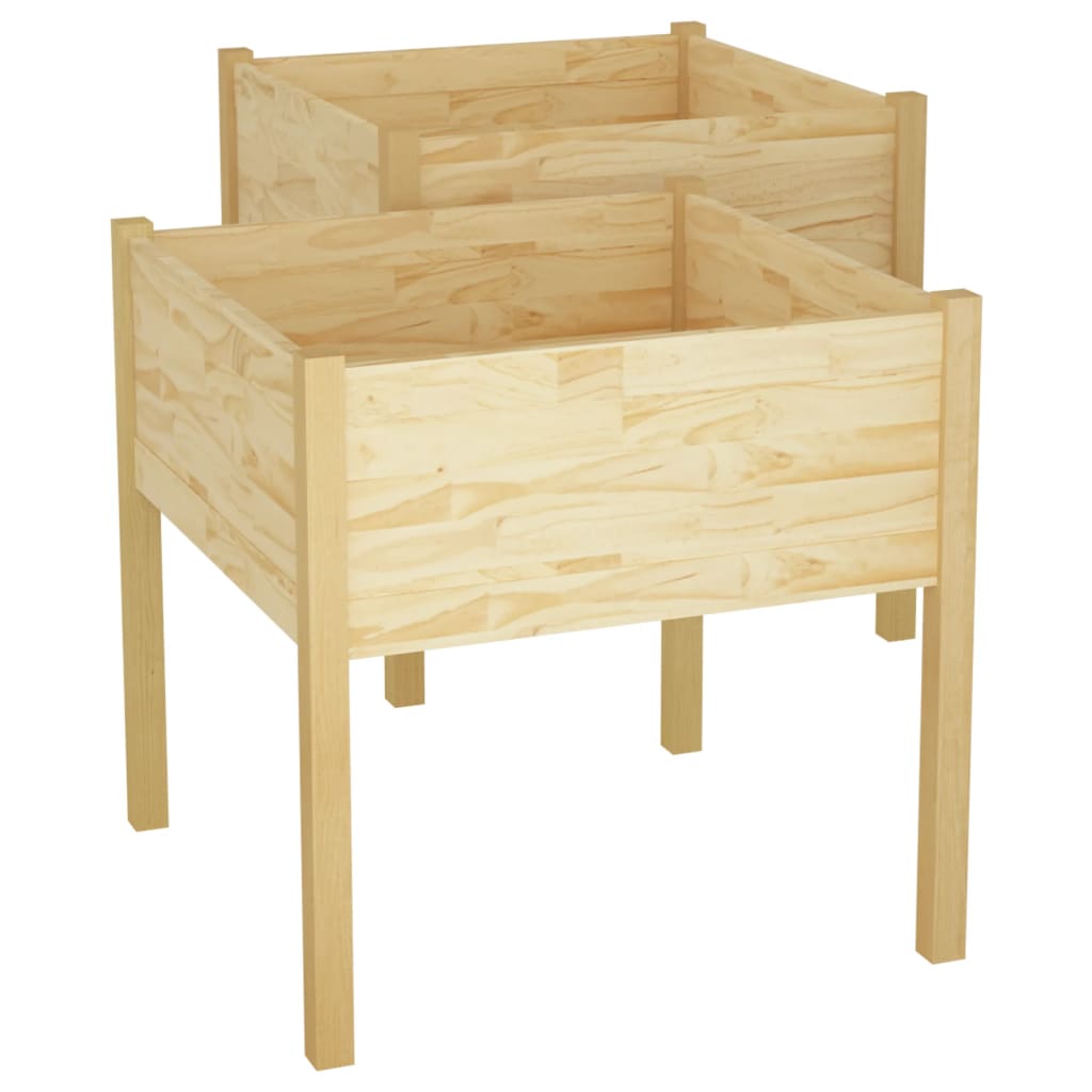 Puutarhan kukkalaatikot 2 kpl 70x70x70 cm täysi mänty - Sisustajankoti.fi