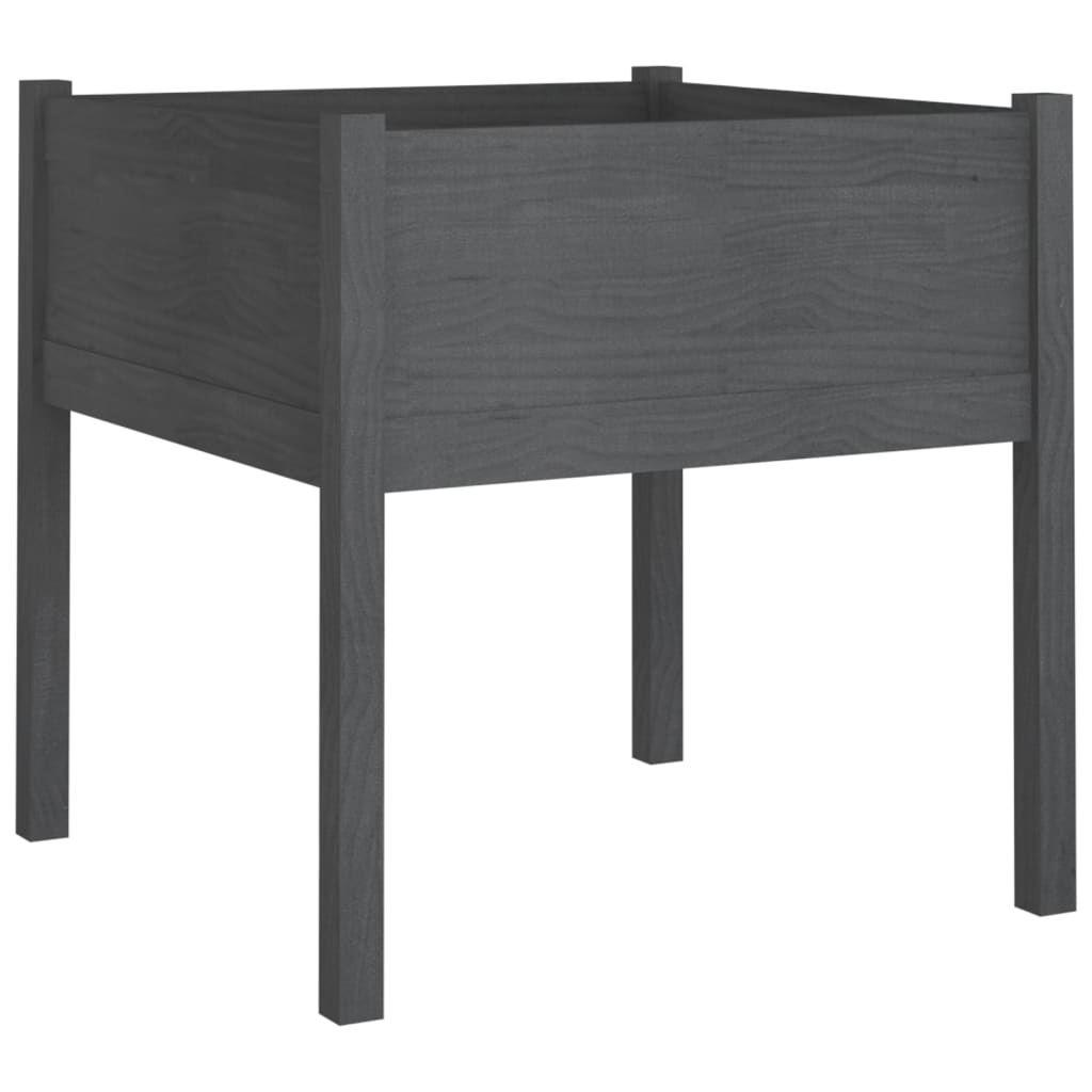 Puutarhan kukkalaatikot 2 kpl harmaa 70x70x70 cm täysi mänty - Sisustajankoti.fi