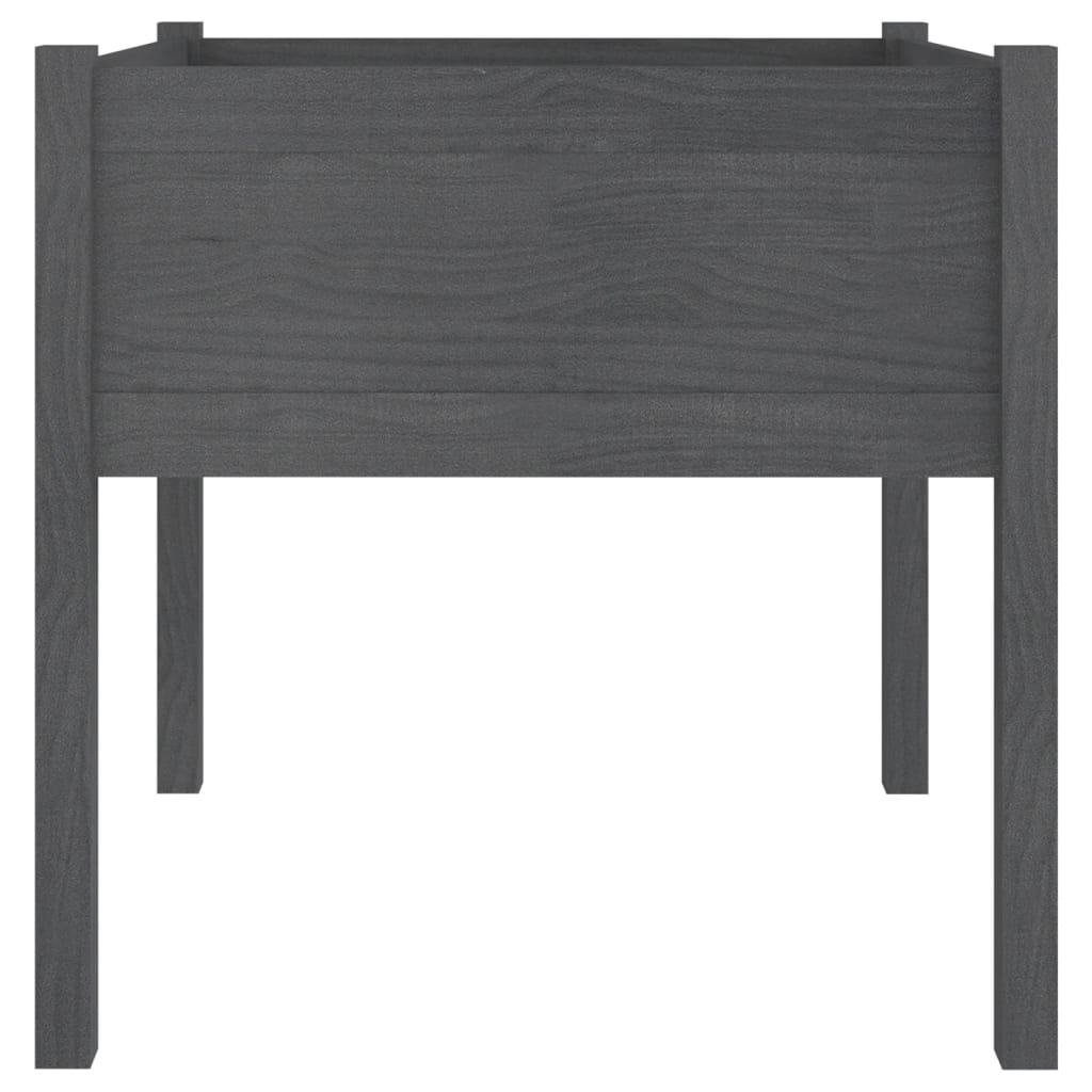 Puutarhan kukkalaatikot 2 kpl harmaa 70x70x70 cm täysi mänty - Sisustajankoti.fi