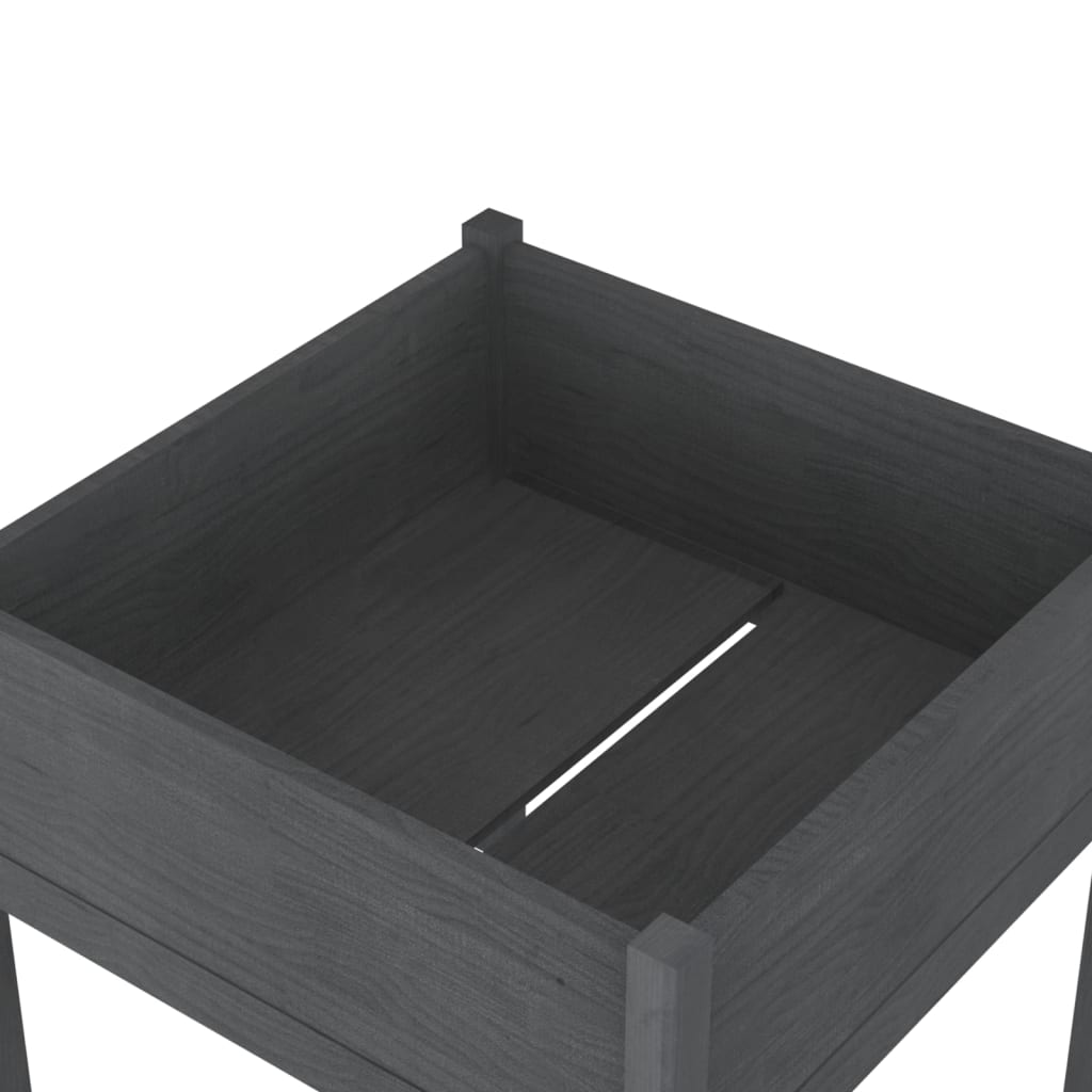 Puutarhan kukkalaatikot 2 kpl harmaa 70x70x70 cm täysi mänty - Sisustajankoti.fi