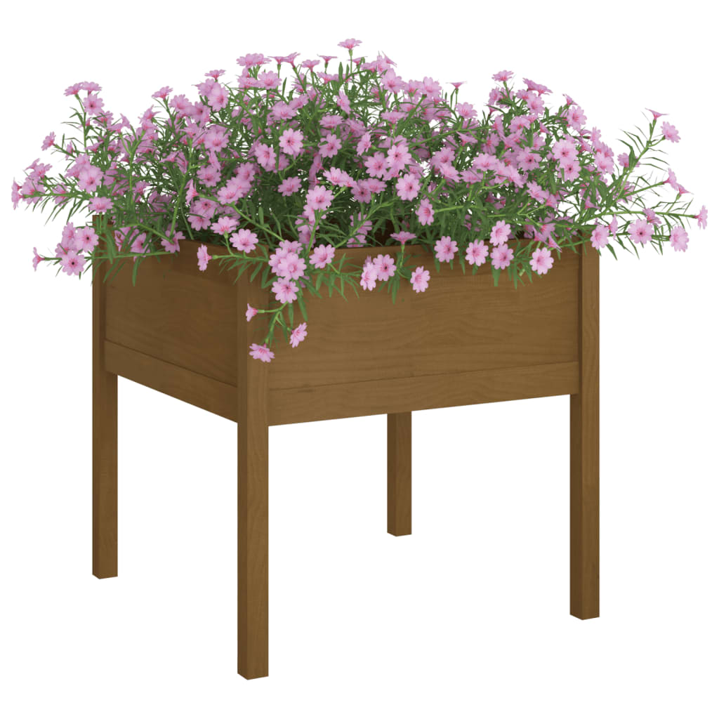 Puutarhan kukkalaatikot 2 kpl hunajanruskea 70x70x70 cm mänty - Sisustajankoti.fi