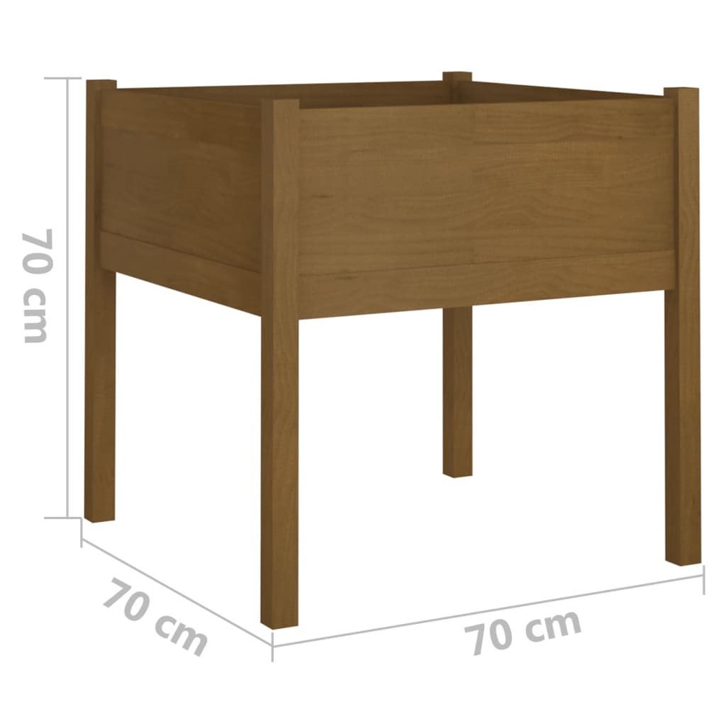 Puutarhan kukkalaatikot 2 kpl hunajanruskea 70x70x70 cm mänty - Sisustajankoti.fi
