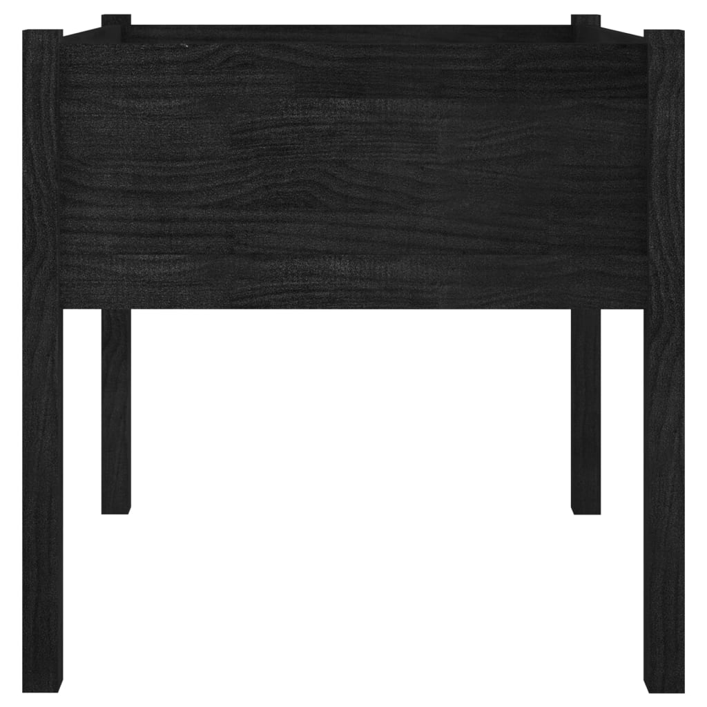 Puutarhan kukkalaatikko musta 70x70x70cm täysi mänty - Sisustajankoti.fi
