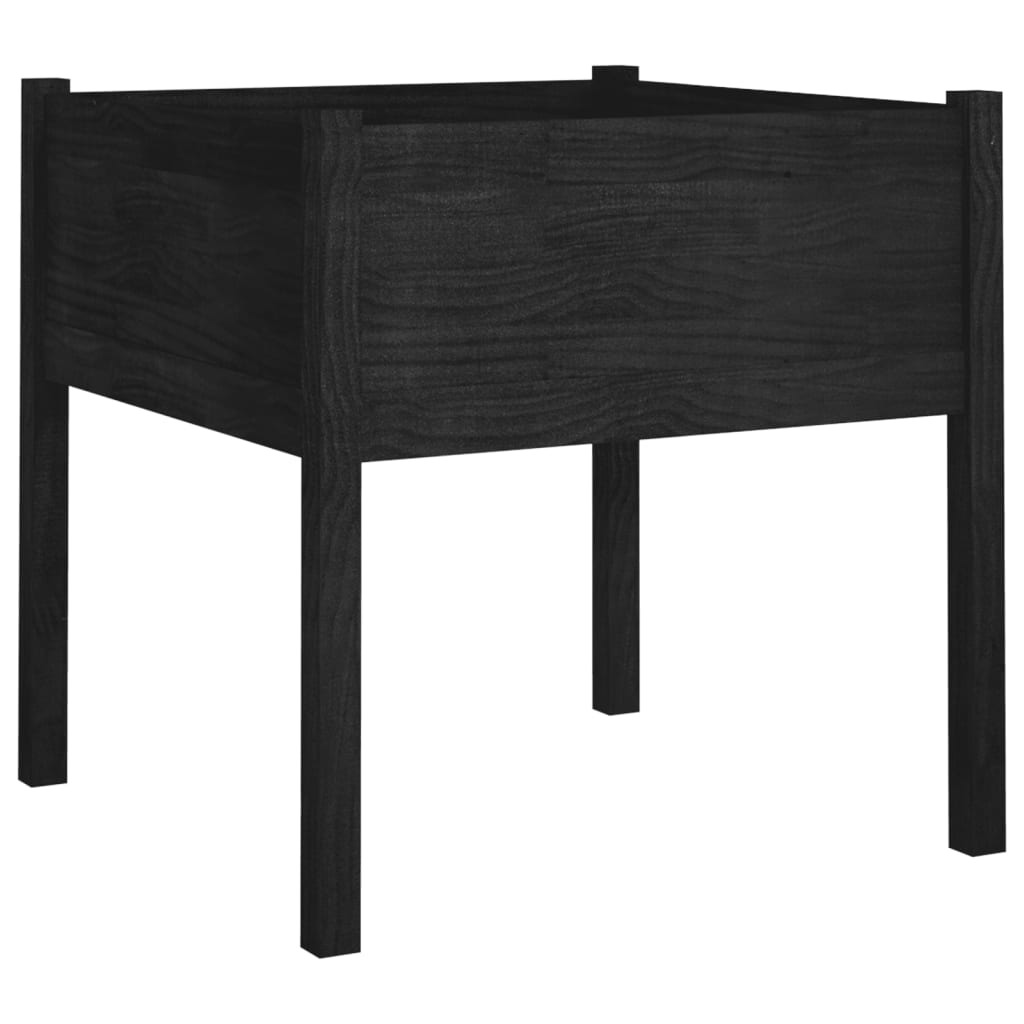 Puutarhan kukkalaatikot 2 kpl musta 70x70x70 cm täysi mänty - Sisustajankoti.fi
