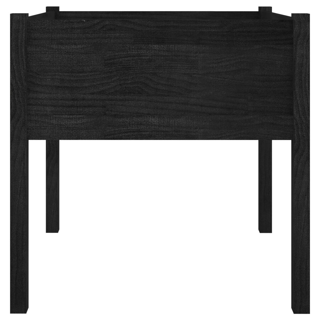 Puutarhan kukkalaatikot 2 kpl musta 70x70x70 cm täysi mänty - Sisustajankoti.fi