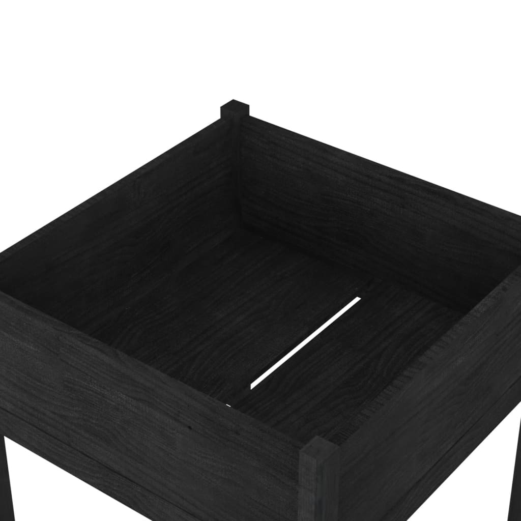 Puutarhan kukkalaatikot 2 kpl musta 70x70x70 cm täysi mänty - Sisustajankoti.fi