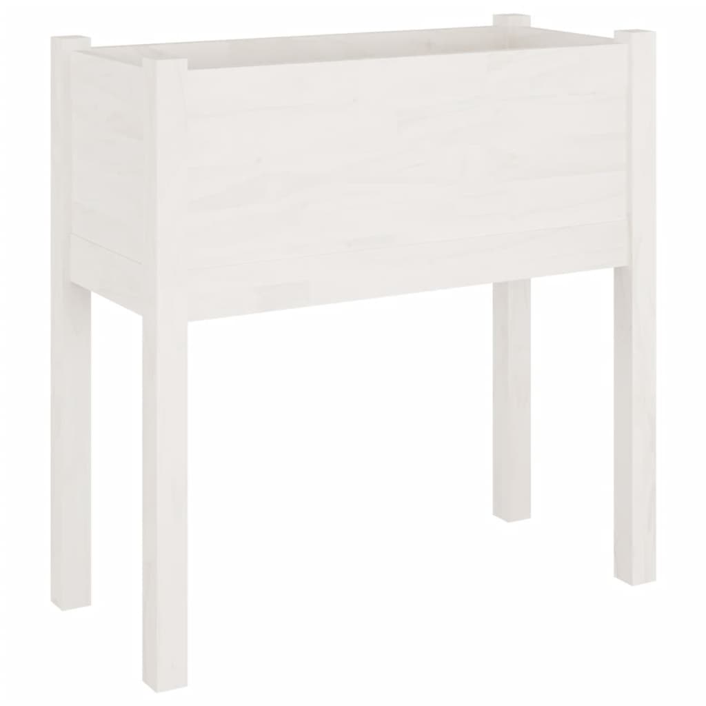 Puutarhan kukkalaatikot 2 kpl valkoinen 70x31x70cm täysi mänty - Sisustajankoti.fi