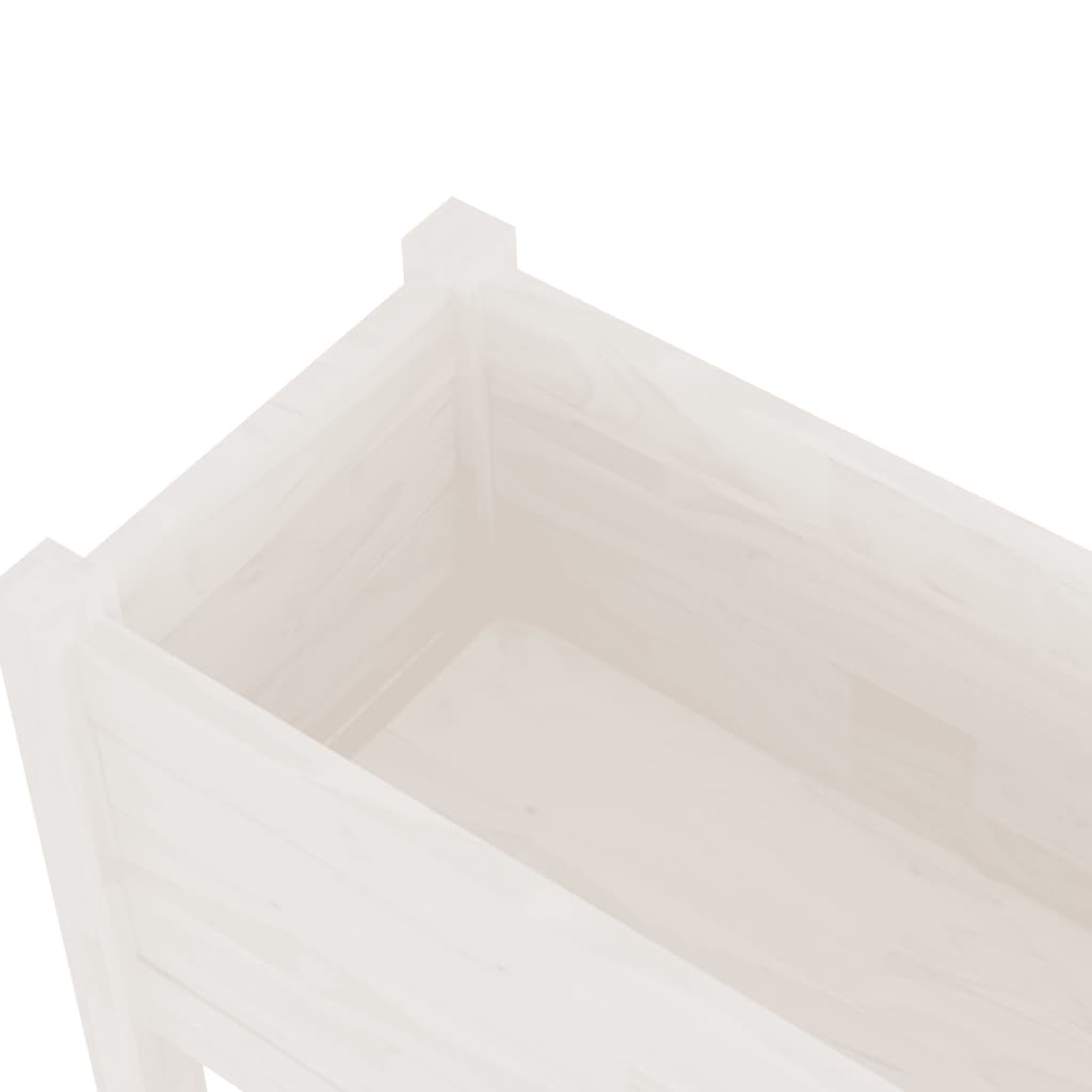 Puutarhan kukkalaatikot 2 kpl valkoinen 70x31x70cm täysi mänty - Sisustajankoti.fi