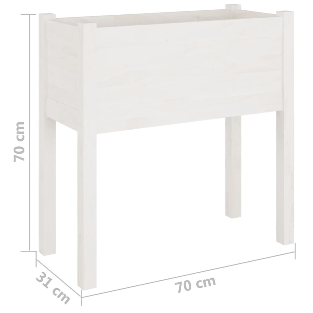 Puutarhan kukkalaatikot 2 kpl valkoinen 70x31x70cm täysi mänty - Sisustajankoti.fi