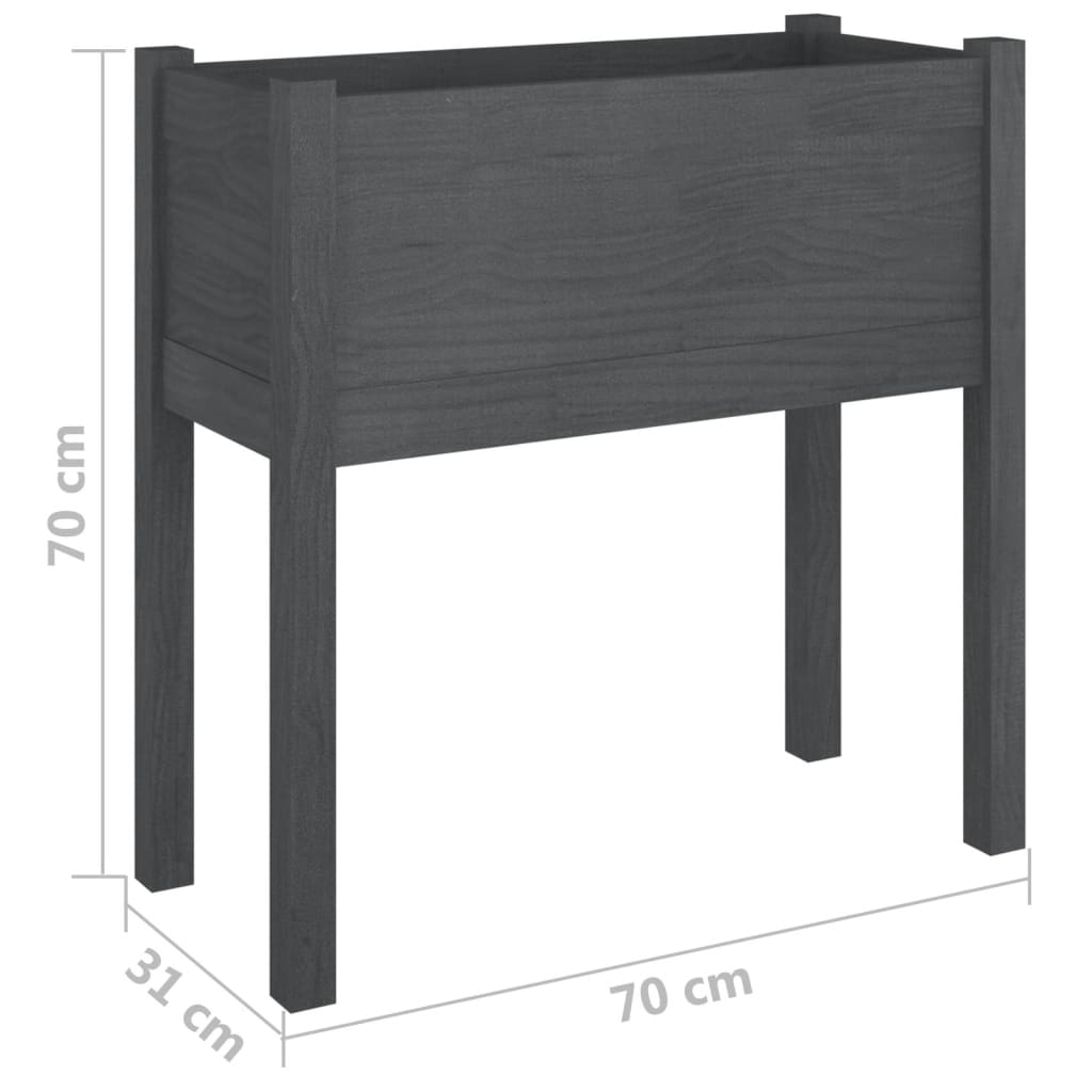 Puutarhan kukkalaatikot 2 kpl harmaa 70x31x70cm täysi mänty - Sisustajankoti.fi