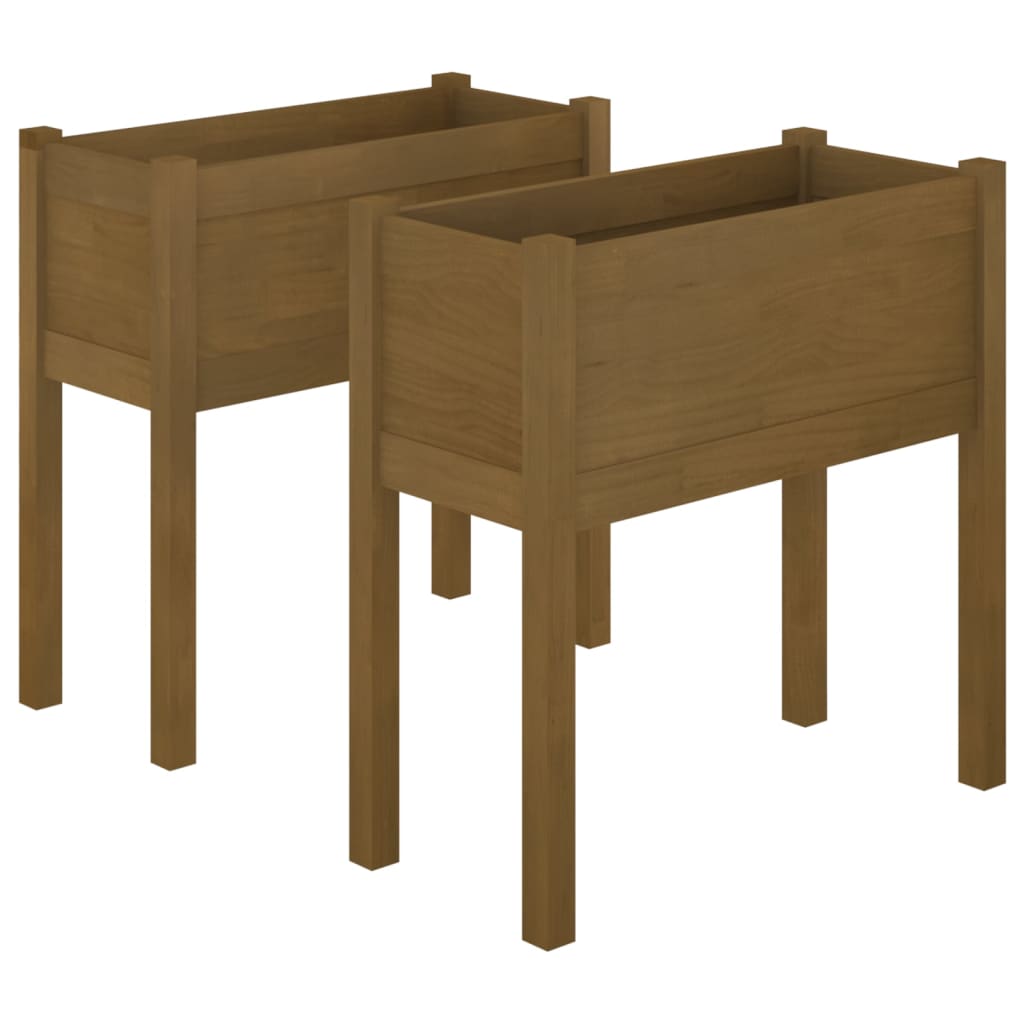 Puutarhan kukkalaatikot 2 kpl hunajanruskea 70x31x70 cm mänty - Sisustajankoti.fi