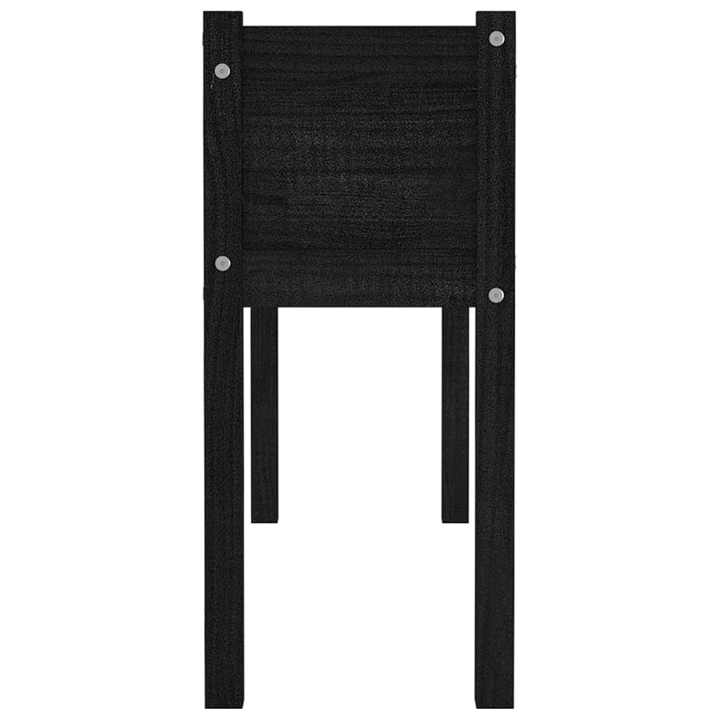 Puutarhan kukkalaatikot 2 kpl musta 110x31x70cm täysi mänty - Sisustajankoti.fi
