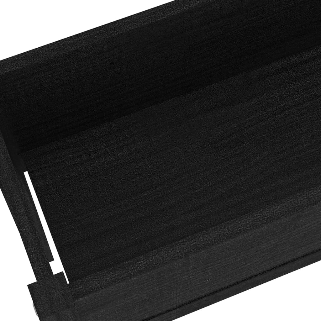 Puutarhan kukkalaatikot 2 kpl musta 110x31x70cm täysi mänty - Sisustajankoti.fi